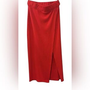 NWT Avec Les Filles Bold Red Ribbed Pencil Skirt - M